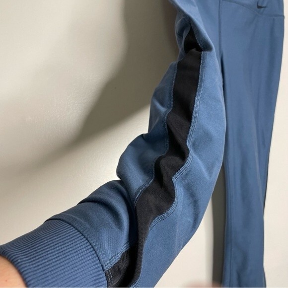 Nike Power Legend Leggings Veneer Training Capri Mesh Blue Black Size Medium - Picture 5 of 10